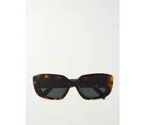 Triomphe Rectangular-frame Tortoiseshell Acetate Sunglasses