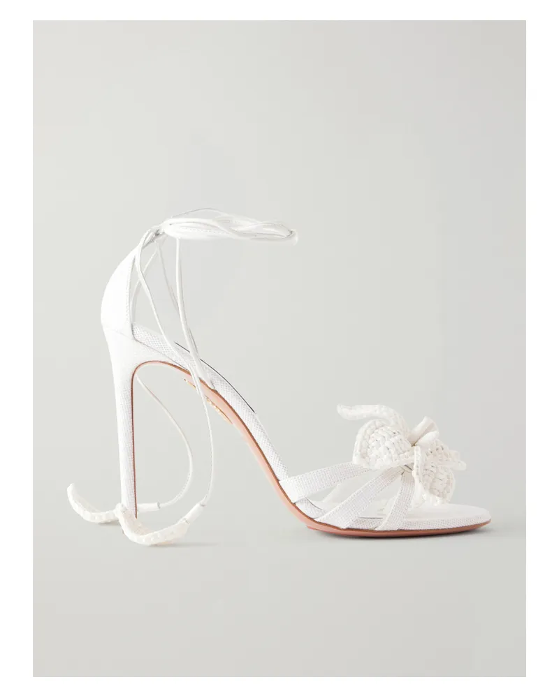 Aquazzura Calypso 105 Raffia Sandals - White White