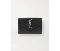 Monogramme Envelope Portemonnaie Aus Gestepptem Strukturiertem Leder - Schwarz