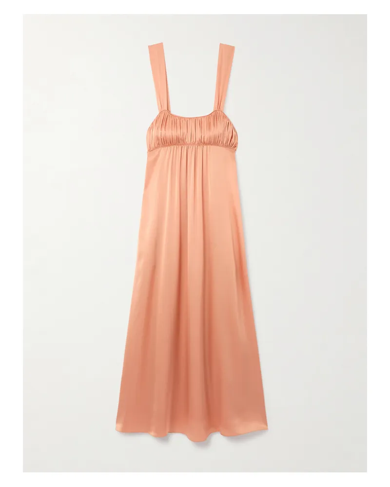 Chloé Midikleid Aus Seidensatin Mit Raffungen - Pink Pink