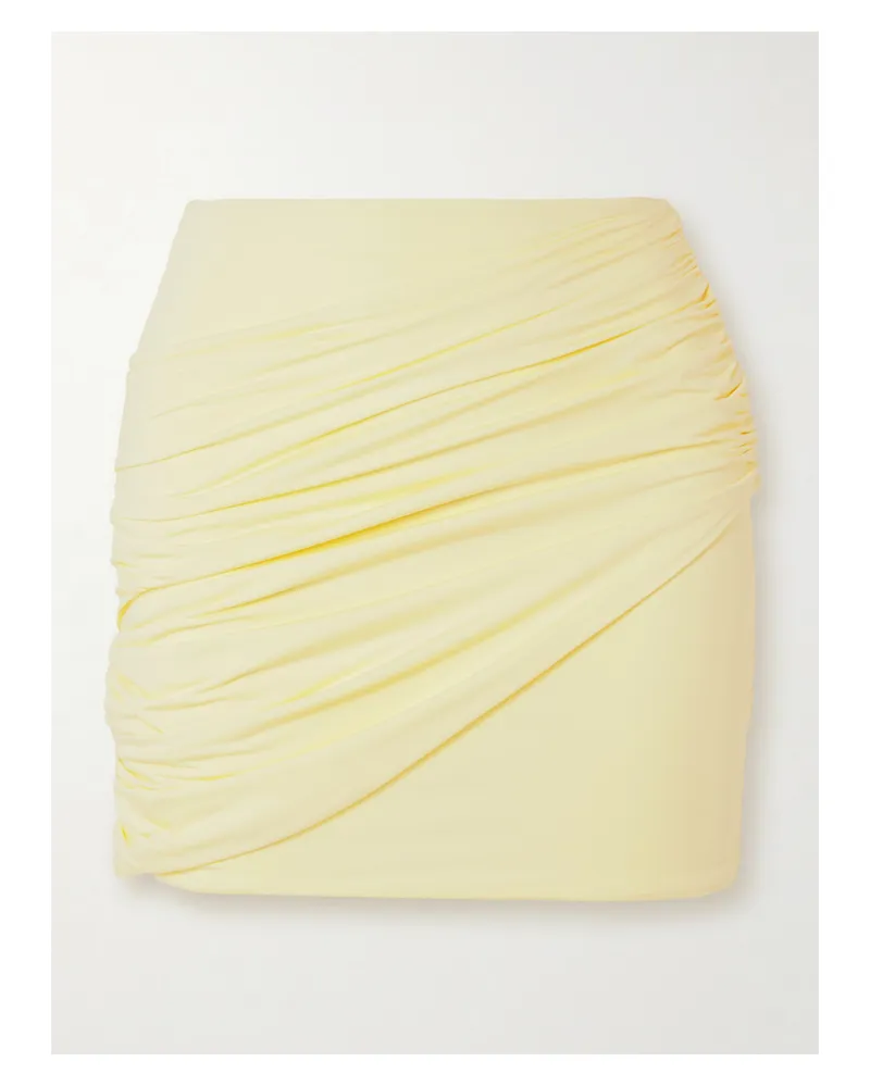 Maygel Coronel Net Sustain Ilios Minirock Aus Stretch-jersey Mit Raffungen - Gelb Gelb
