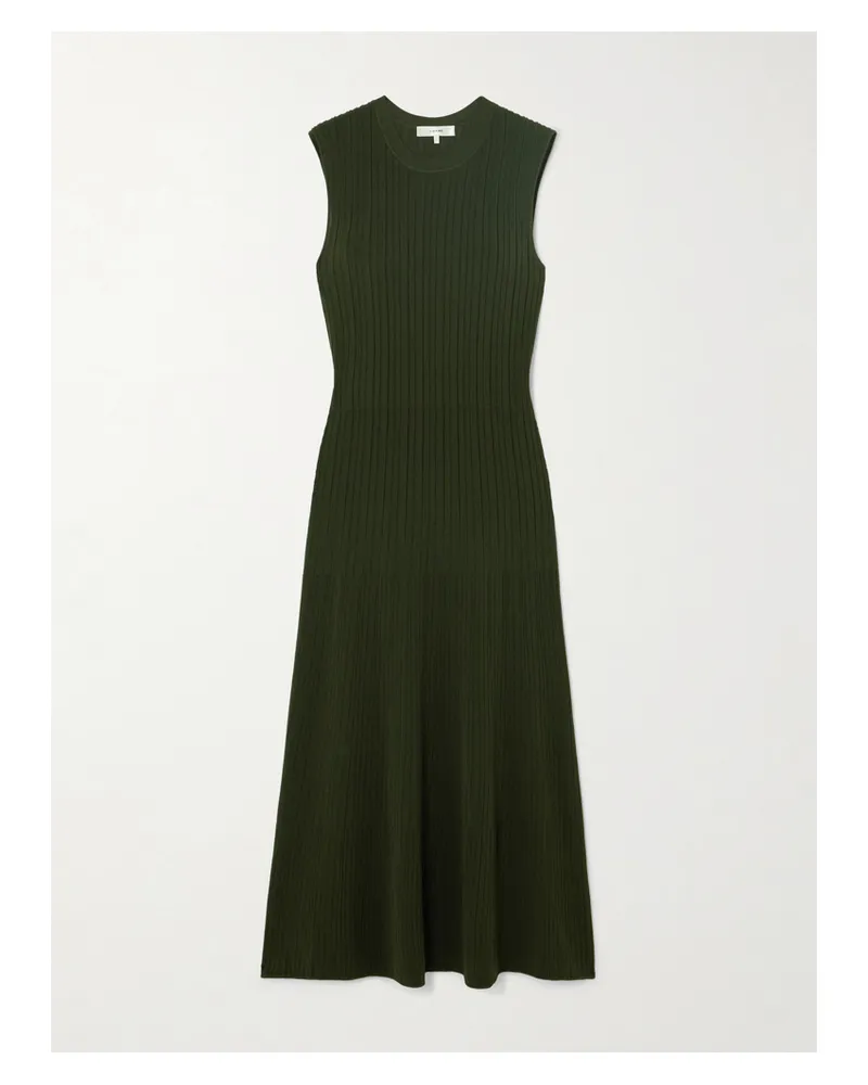 Frame Denim Midikleid Aus Rippstrick - Grün Grün