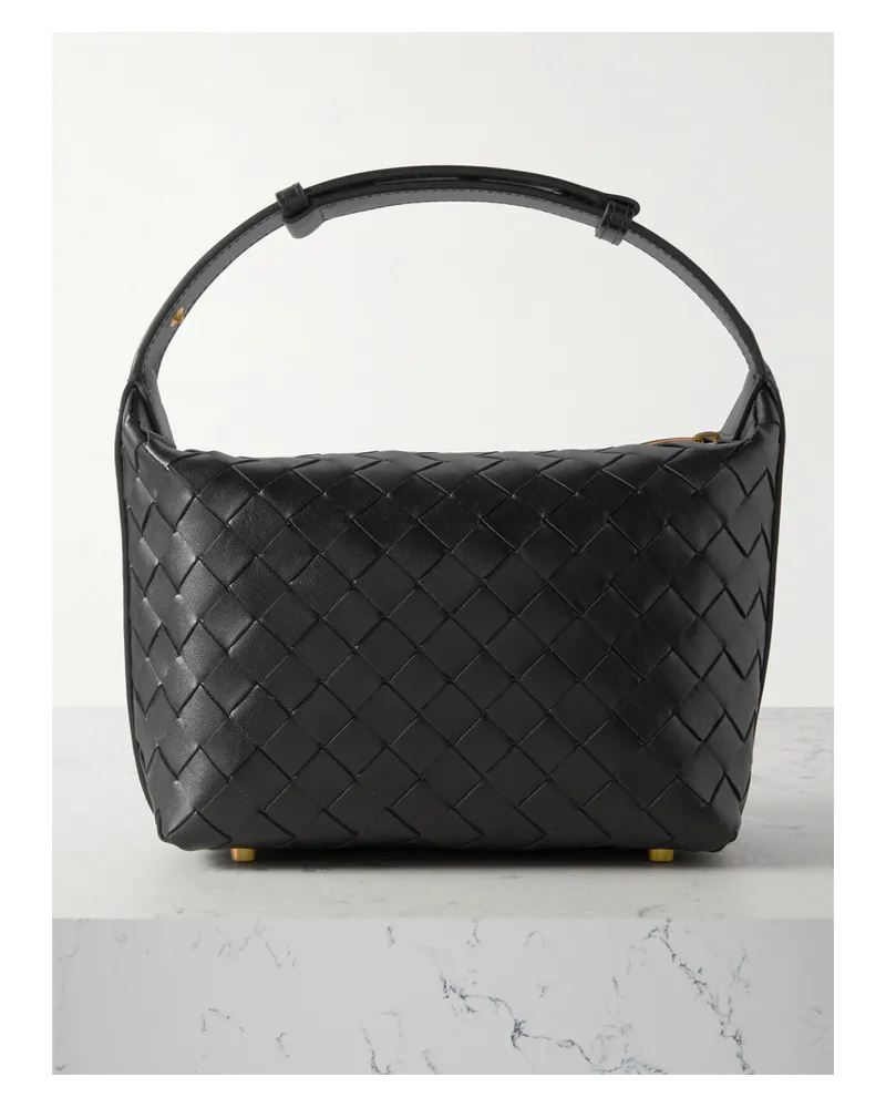 Bottega Veneta Mini Wallace Intrecciato Leather Shoulder Bag - Black Black