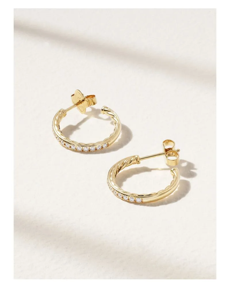 David Yurman Creolen Aus 18 Karat Gold Mit Diamanten Gold