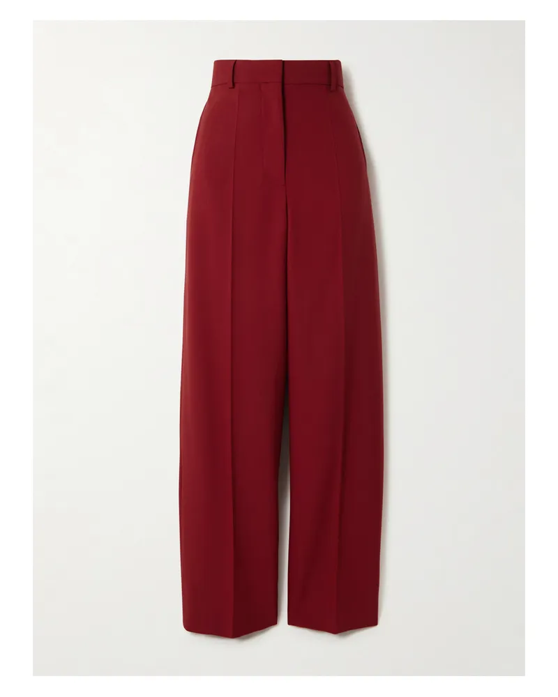 Stella McCartney Hose Mit Weitem Bein Aus Woll-crêpe - Rot Rot