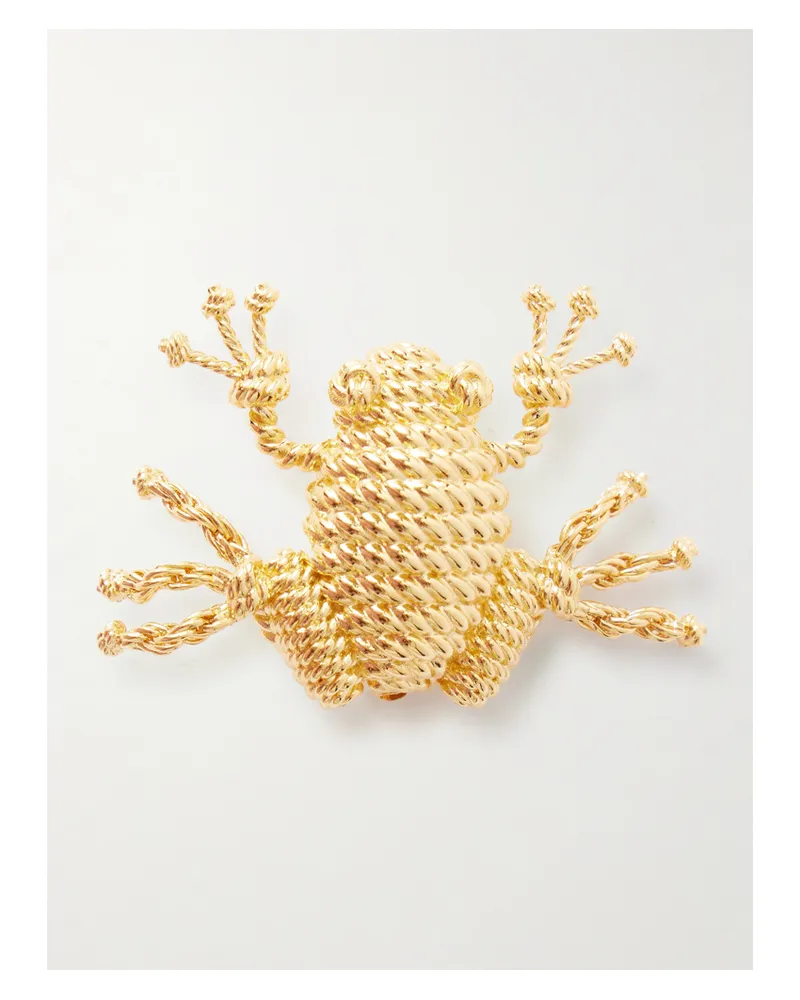 Loewe Frog Goldfarbene Brosche Gold