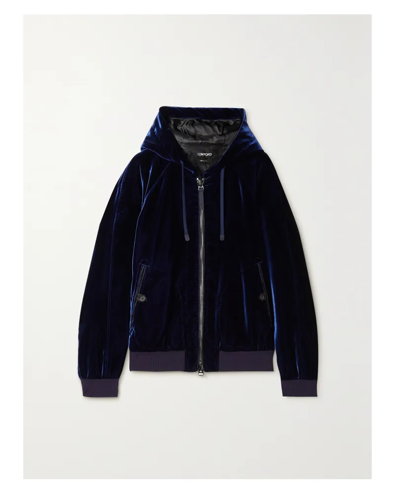 Tom Ford Kapuzenjacke Aus Samt - Blau Blau