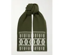 Austria Fair Isle Cashmere Scarf - Green