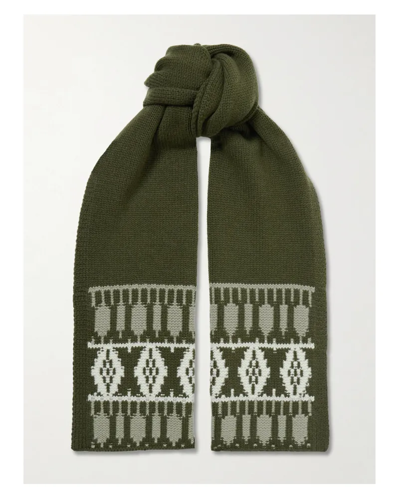arch4 Austria Fair Isle Cashmere Scarf - Green Green