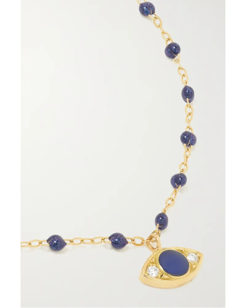 Gigi Clozeau Classic Gigi Eye Kette aus 18 Karat Gold Blau