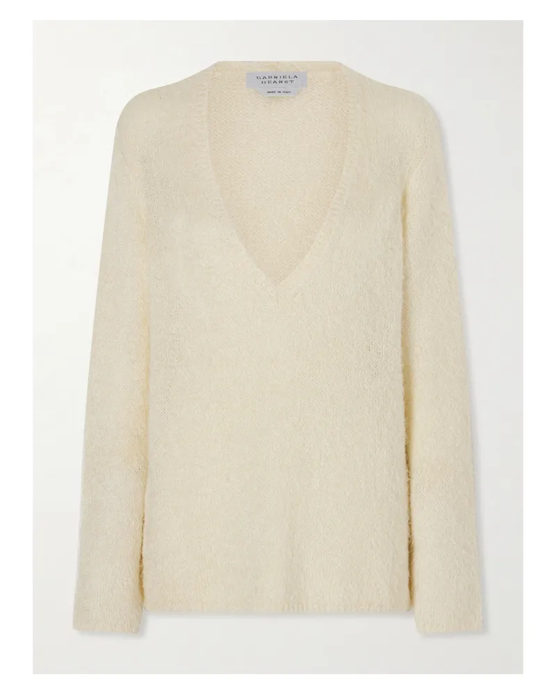 Gabriela Hearst Neoma Silk And Cashmere-blend Sweater - Off-white Off-white