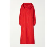 Hooded Taffeta Coat - Red