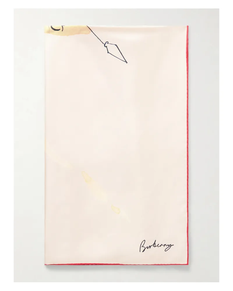 Burberry Printed Silk-twill Scarf - Neutrals Neutrals