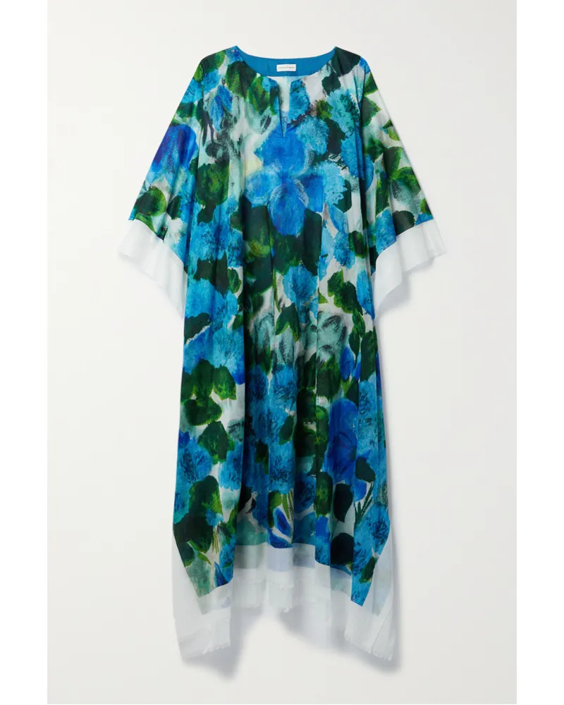 Dries van Noten Cartland Kaftan aus Baumwoll-voile Blau