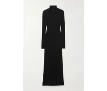 Balenciaga Maxikleid aus Baumwoll-jersey mit Stehkragen Schwarz
