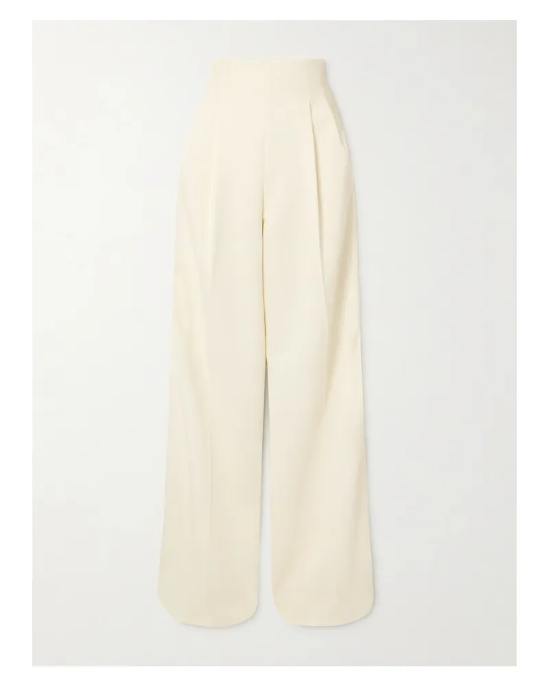 EMILIA WICKSTEAD Clarine Bundfaltenhose Mit Weitem Bein Aus Crêpe - Elfenbein Elfenbein