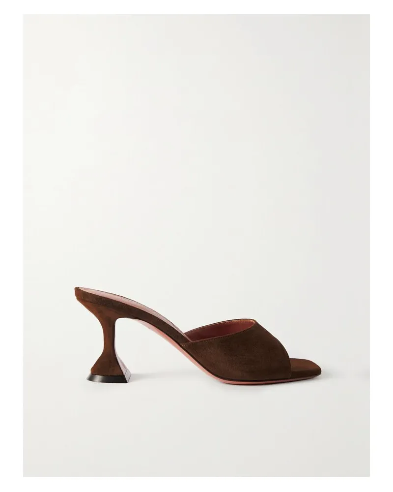 Amina Muaddi Lupita Mules Aus Veloursleder - Braun Braun