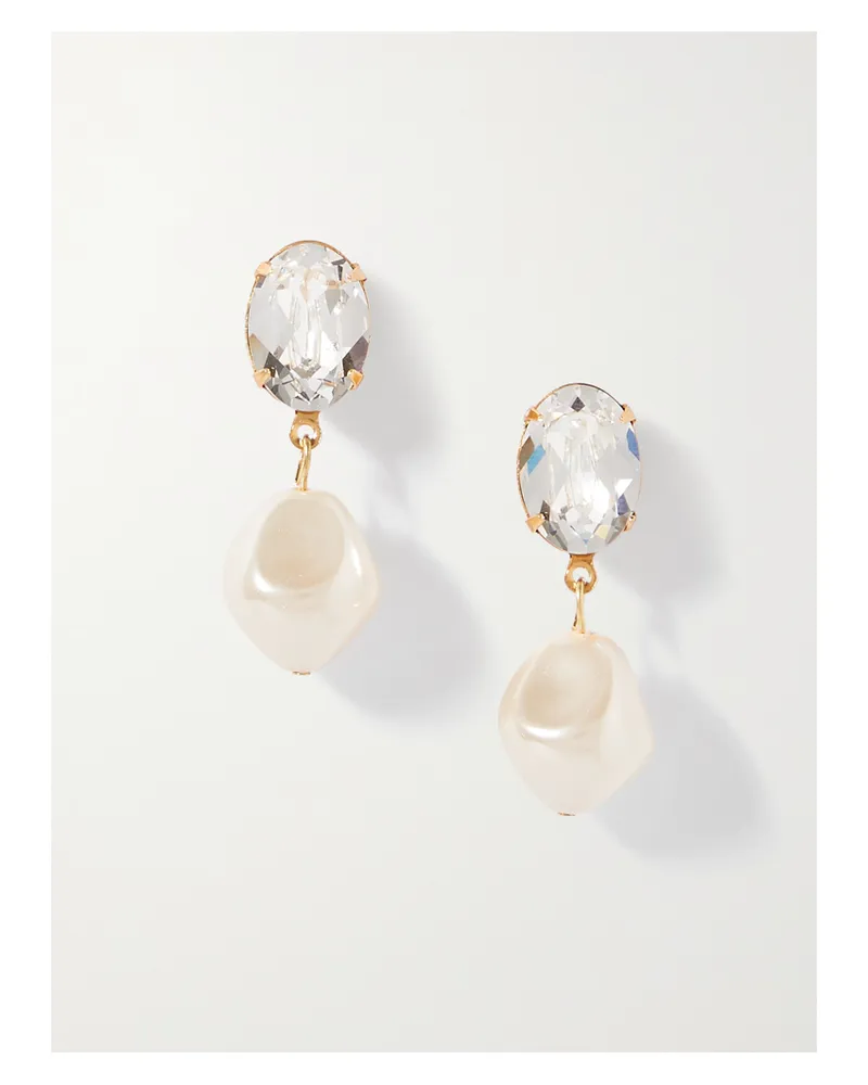 Jennifer Behr Net Sustain Tunis Gold-tone Faux Pearl And Swarovski Crystal Earrings - Silver Silver