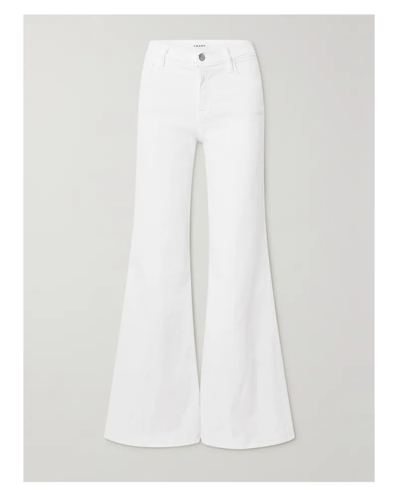 Frame Denim Le Palazzo Hoch Sitzende Jeans Mit Weitem Bein - Weiß Weiß