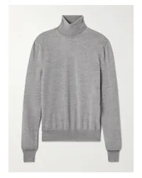 Saint Laurent Rollkragenpullover aus Wolle Grau