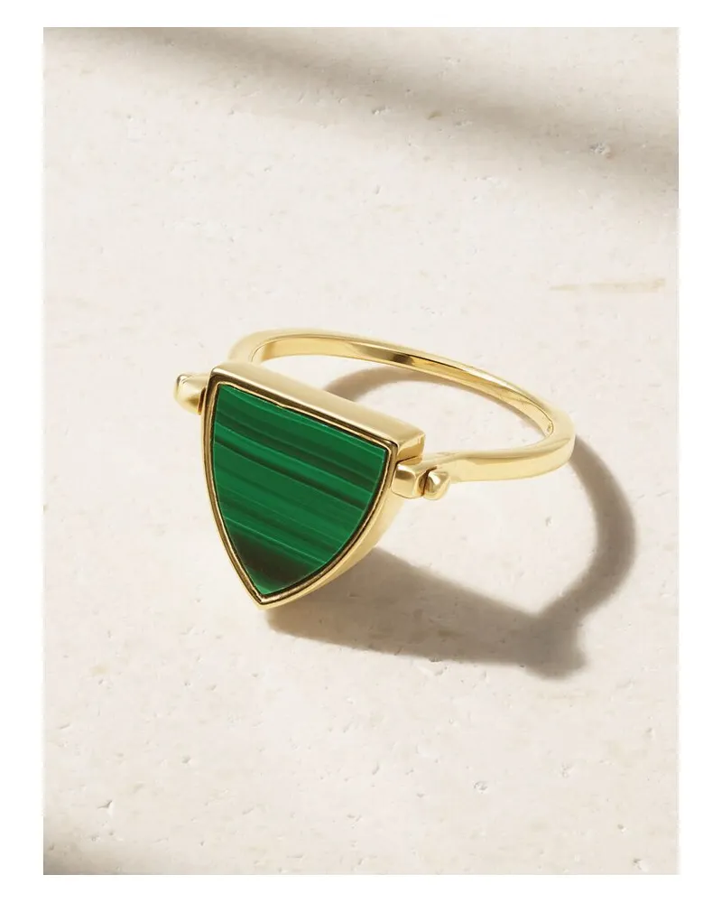 MATEO Flip Ring Aus 14 Karat Gold Mit Malachit Und Diamant Gold
