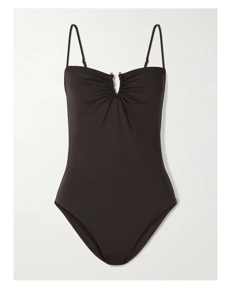 Nili Lotan Embellished Swimsuit - Brown Brown