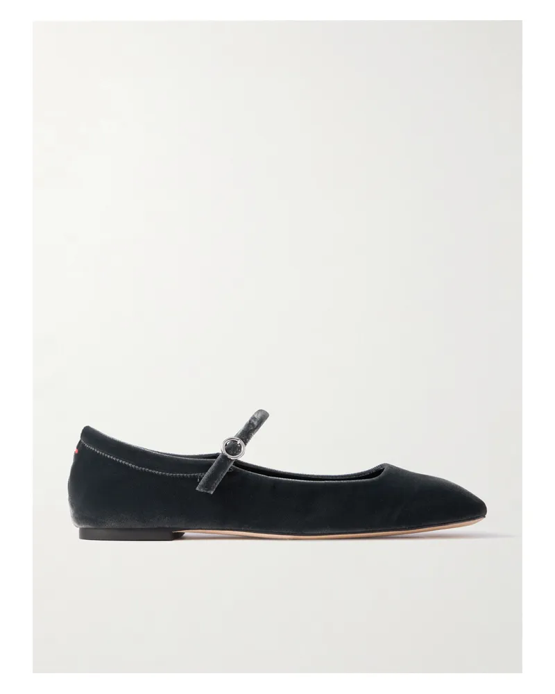 aeyde Uma Mary-jane-ballerinas Aus Samt - Grau Grau