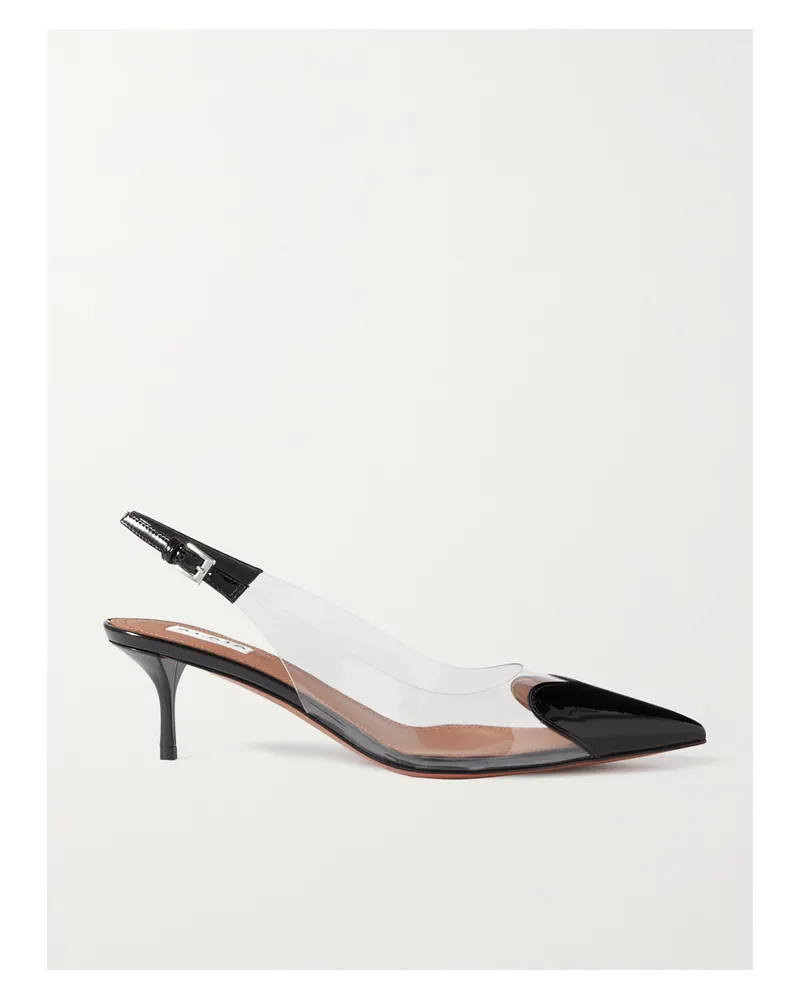 Alaïa Le Cœur 55 Slingback-pumps Aus Pu Und Lackleder - Schwarz Schwarz