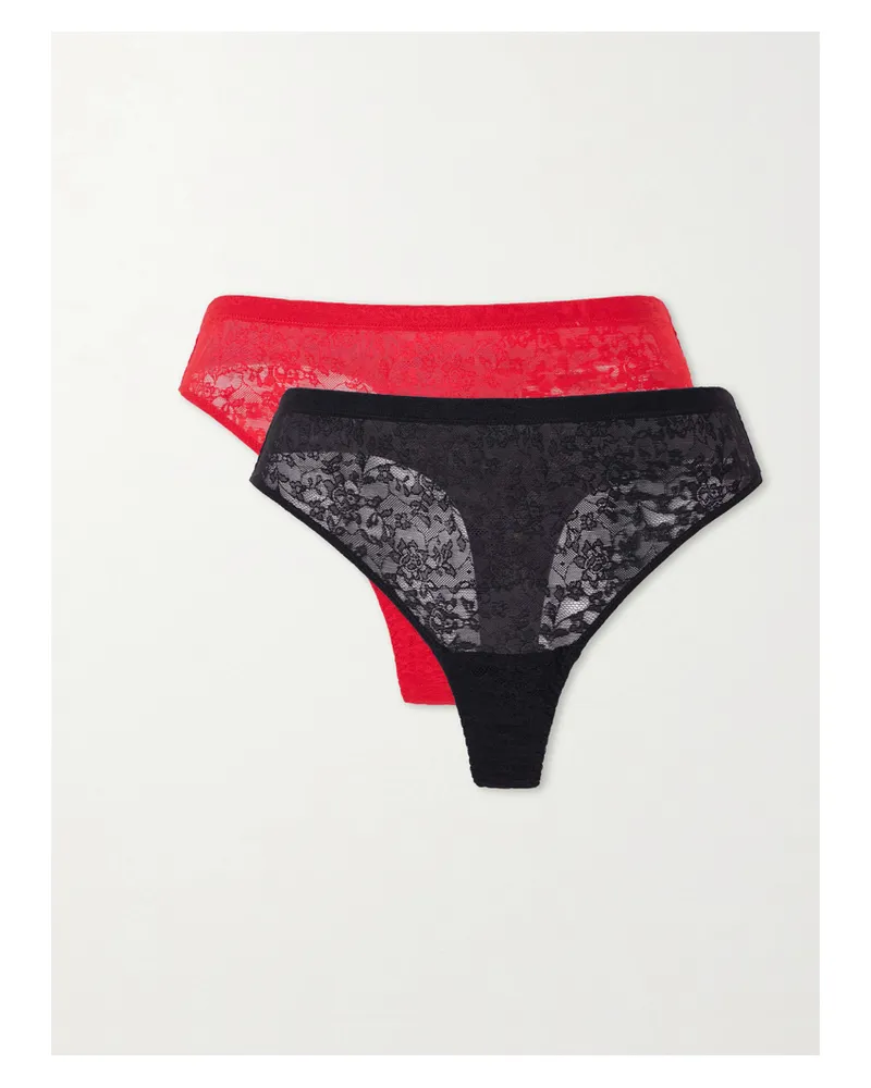 Spanx Stretch Lace Briefs - Black Black