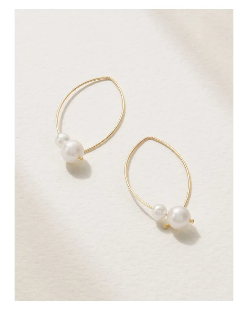 MIZUKI Ohrringe Aus 14 Karat Gold Mit Perlen Gold