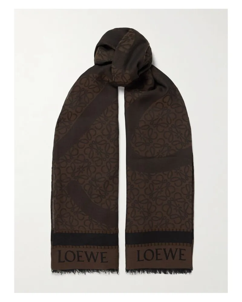Loewe Paula's Ibiza Pareo Aus Baumwoll-jacquard - Braun Braun