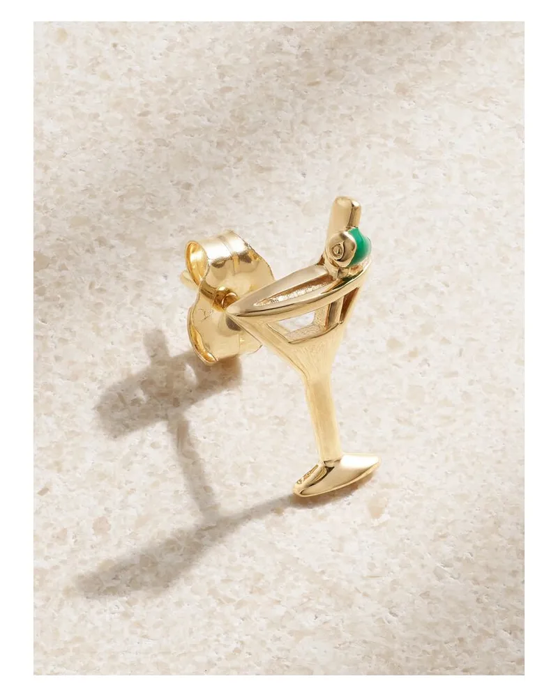 Alison Lou Martini Einzelner Ohrstecker Aus 14 Karat Gold Mit Emaille Gold
