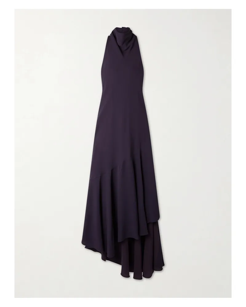 Alaïa Open-back Asymmetric Ribbed Jersey Maxi Dress - Purple Purple