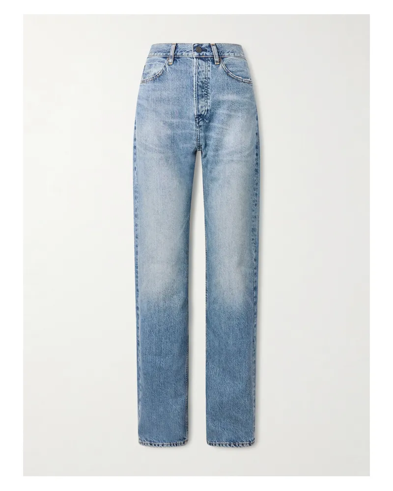 Frame Denim The Stack Hoch Sitzende Jeans Mit Geradem Bein - Blau Blau