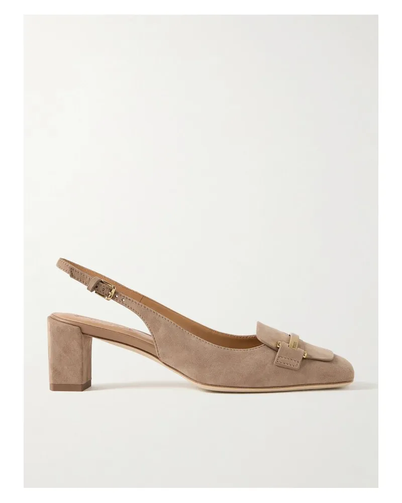 TOD'S Cuoio Pumps Aus Veloursleder Mit Verzierung - Braun Braun