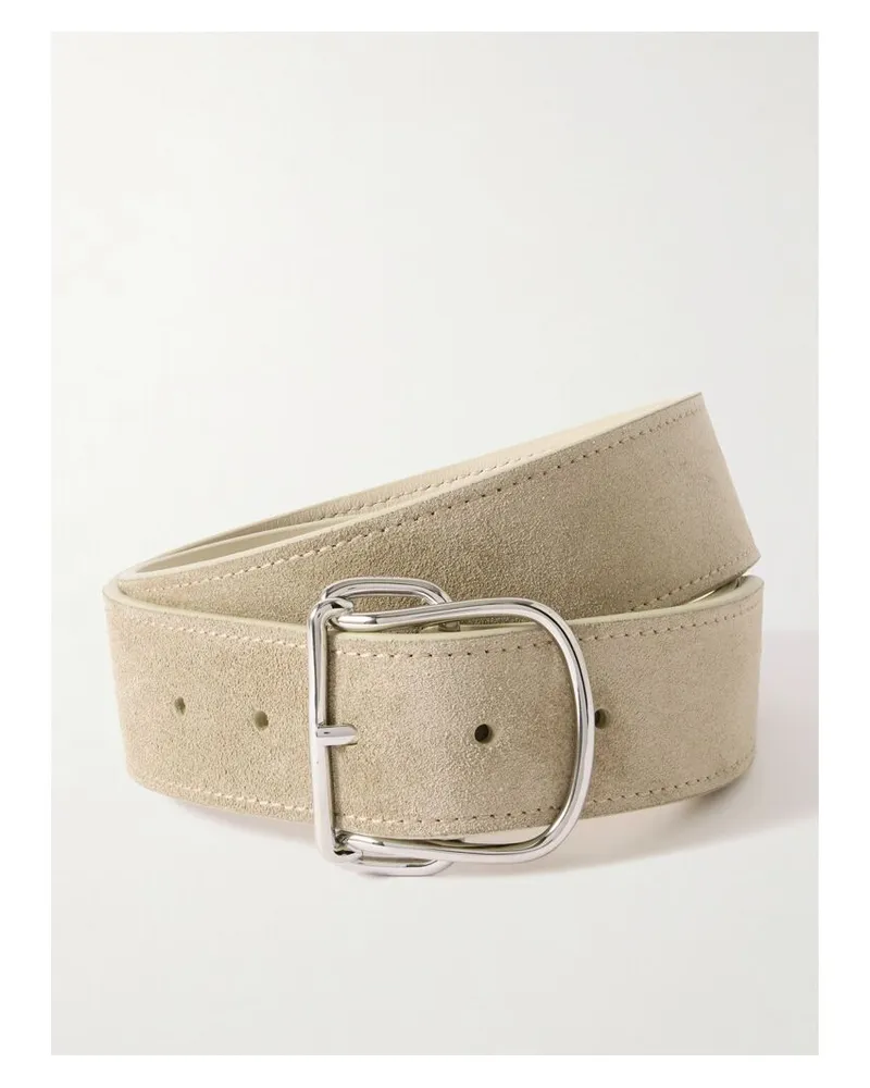 Totême Swirl Gürtel Aus Veloursleder - Creme Creme
