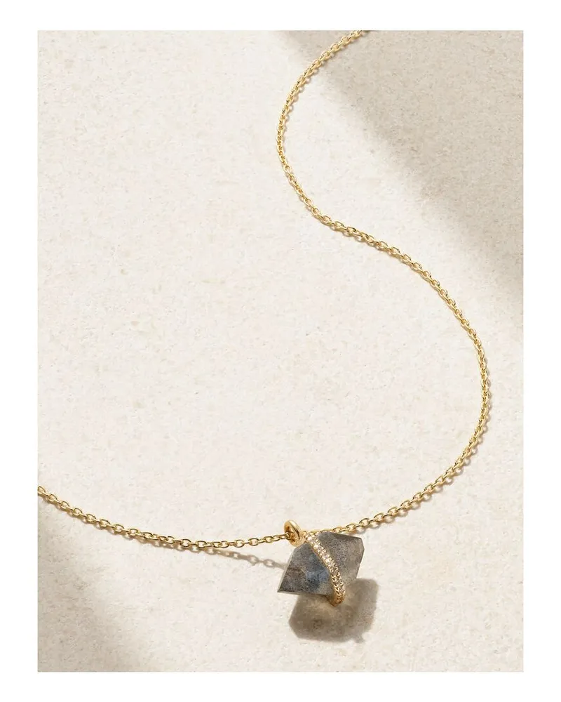 Melissa Joy Manning Kette Aus Recyceltem 14 Karat Gold Mit Labradorit Und Herkimer-diamanten - Lila Lila