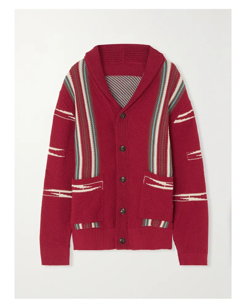 Fortela Henry Cardigan Aus Baumwoll-jacquard - Rot Rot