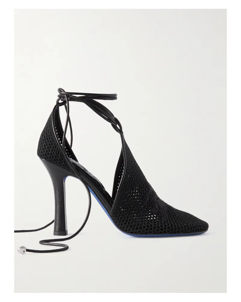 Burberry Pumps Aus Häkelmaterial Mit Stickerei Und Lederbesätzen - Schwarz Schwarz