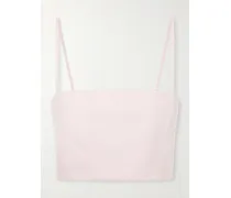 Nadir Cropped Cotton-poplin Top - Pink