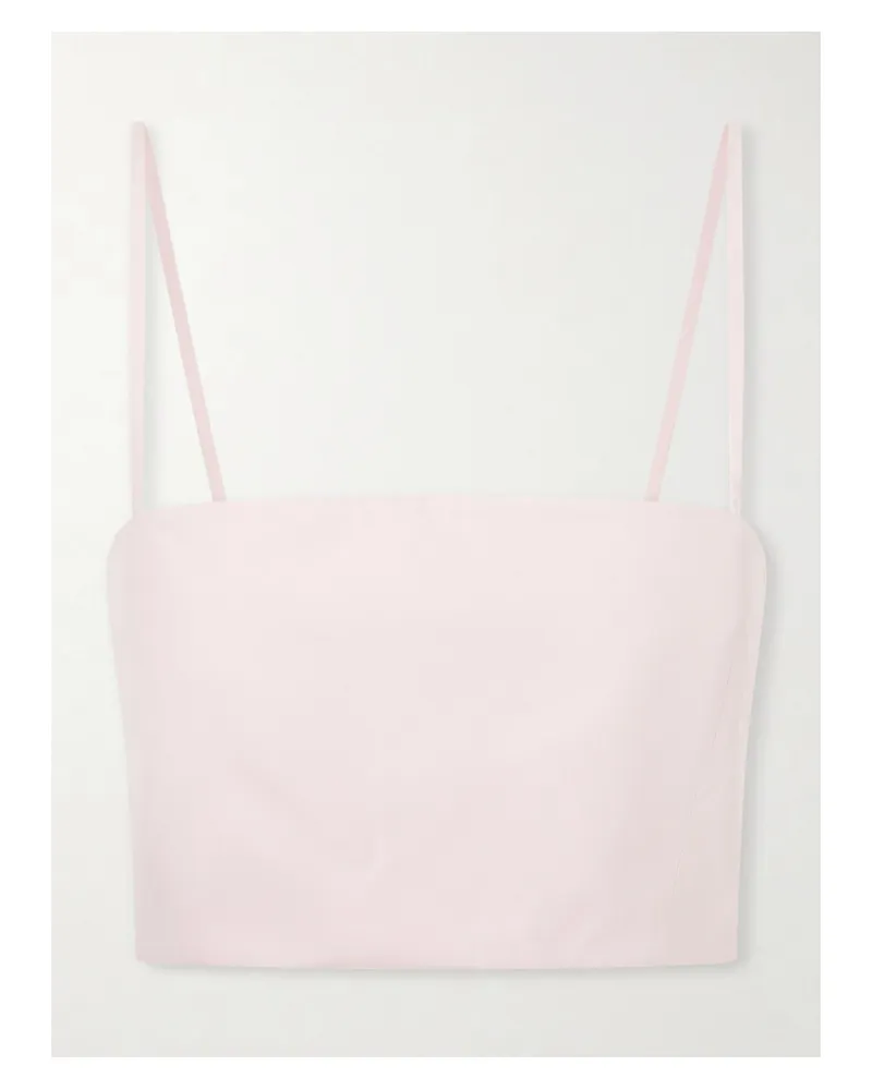 Gabriela Hearst Nadir Cropped Cotton-poplin Top - Pink Pink
