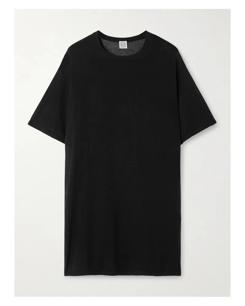 Totême T-shirt Aus Einer Lyocell-kaschmirmischung - Schwarz Schwarz