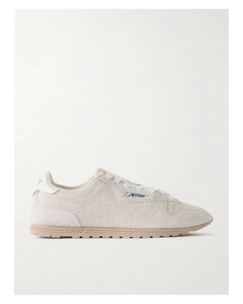 AUTRY Windspin Sneakers Aus Gebürstetem Veloursleder Mit Lederbesätzen Und Perforationen - Weiß Weiß