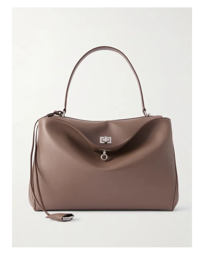 Balenciaga Rodeo Medium Leather Shoulder Bag - Gray Gray