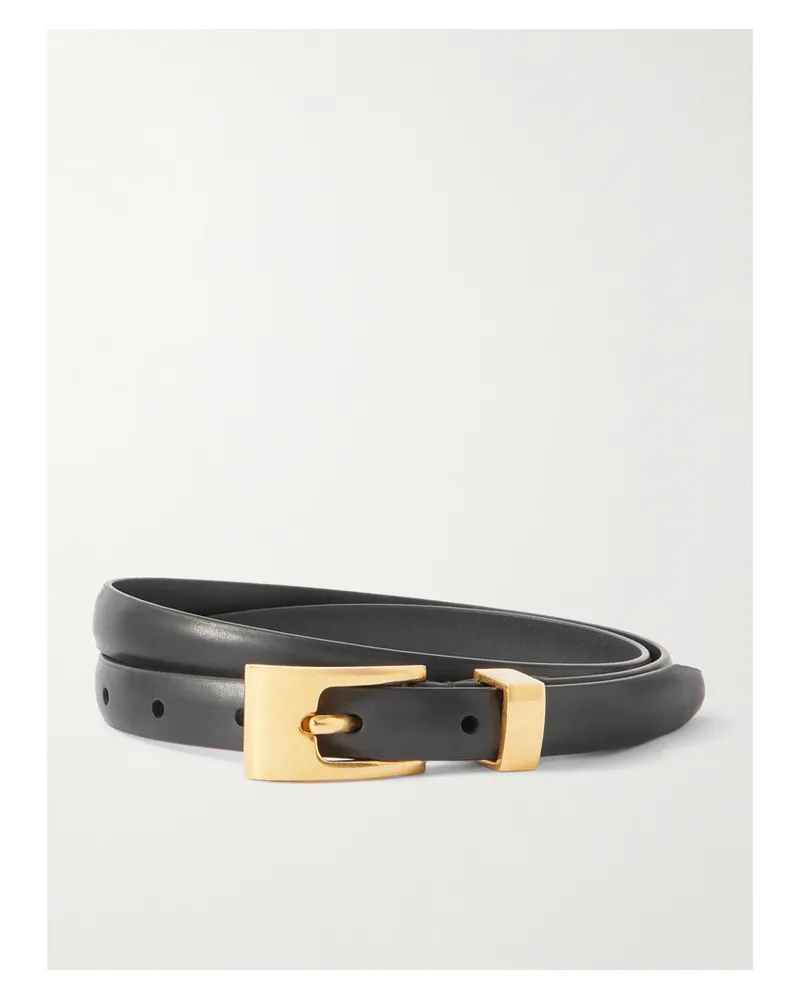 The Row Downtown Leather Waist Belt - Black Black