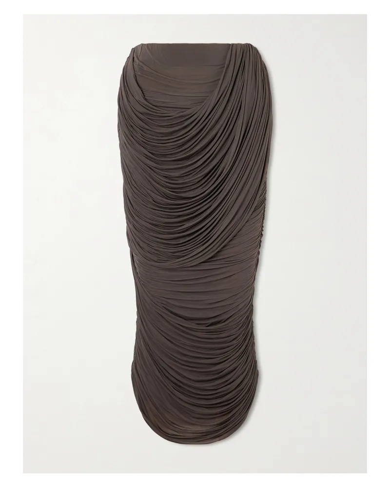 Magda Butrym Midirock Aus Gerafftem Jersey - Braun Braun