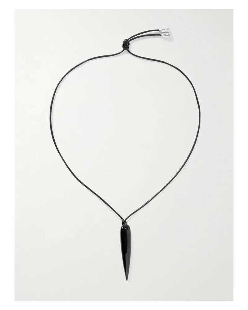 Sophie Buhai Spear Kette Aus Kordel Mit Onyx Und Details Aus Silber - Schwarz Schwarz