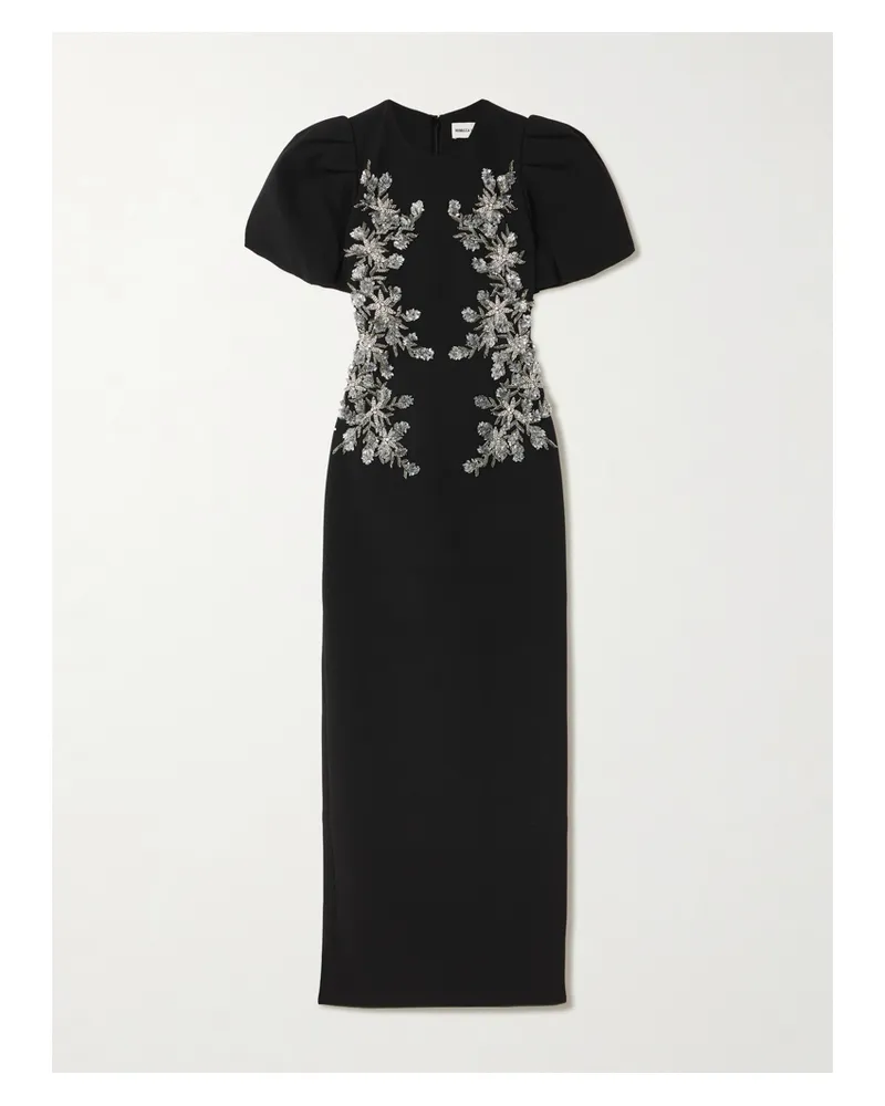 Rebecca Vallance Zephyr Embellished Crepe Gown - Black Black