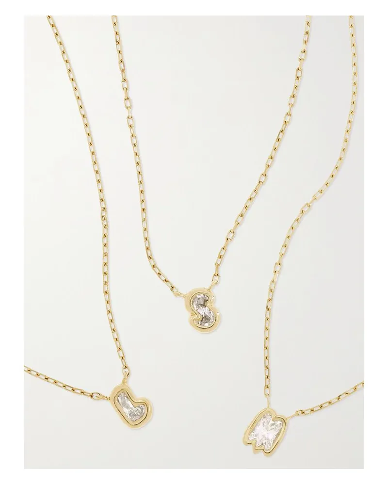 Gemella Bubble Bezels Kette Aus 18 Karat Gold Mit Diamant Gold