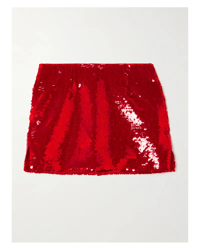 16ARLINGTON Quattro Minirock Aus Glänzendem Twill Mit Pailletten - Rot Rot